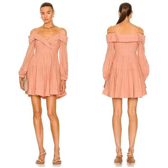 Jonathan Simkhai Dresses & Skirts - JONATHAN SIMKHAI Bahari Off Shoulder Mini Dress in Sorbet Size S